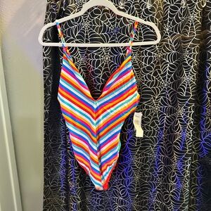 Colorful Striped Swimsuit